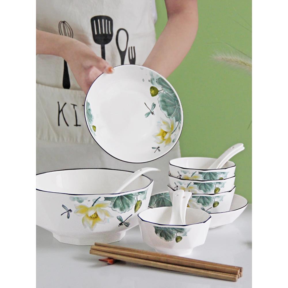 碗碟套装家用2025新款创意中式风陶瓷盘子碗组合乔迁新居网红餐具