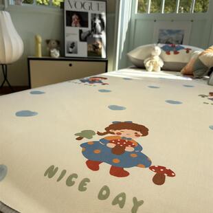 ins少女心夏凉冰丝席小女孩空调凉席床席款三件套0.9米母婴级软席