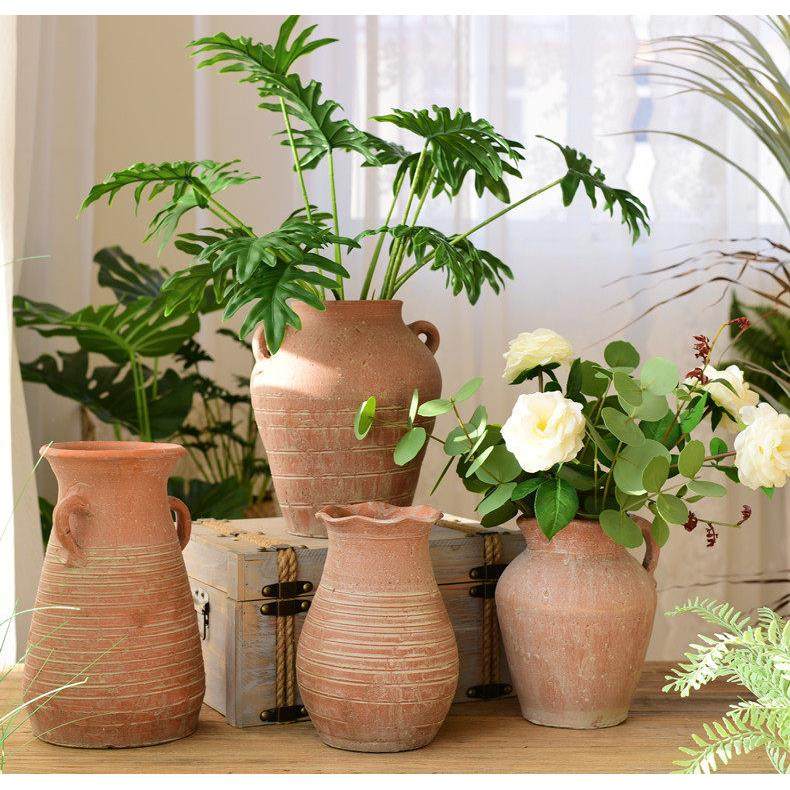 家居手工陶罐粗陶花瓶多肉花盆桌面覆古装饰花器土陶插花干 干燥,家居饰品,花瓶,淘宝优惠券,粉丝福利购,淘宝优惠卷
