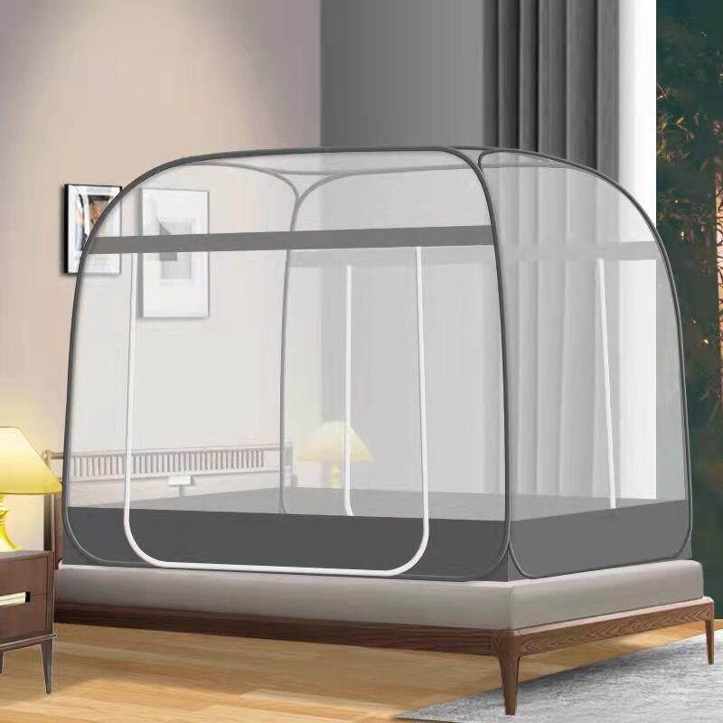 蚊帐免安装家用夏季防蚊帐子1米5双门全底加厚蒙古包拉炼 炼 可折,床上用品,蚊帐,淘宝优惠券,粉丝福利购,淘宝优惠卷