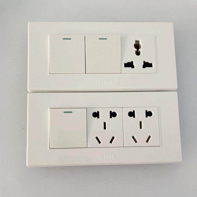 118型家用墙壁开关按钮插座面板10A单控一开两插六孔两开三孔两位,电子/电工,开关插座套装,淘宝优惠券,粉丝福利购,淘宝优惠卷