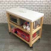 可移动中岛台柜厨房料理台单独定制开放式 客厅家用储物实木餐边桌