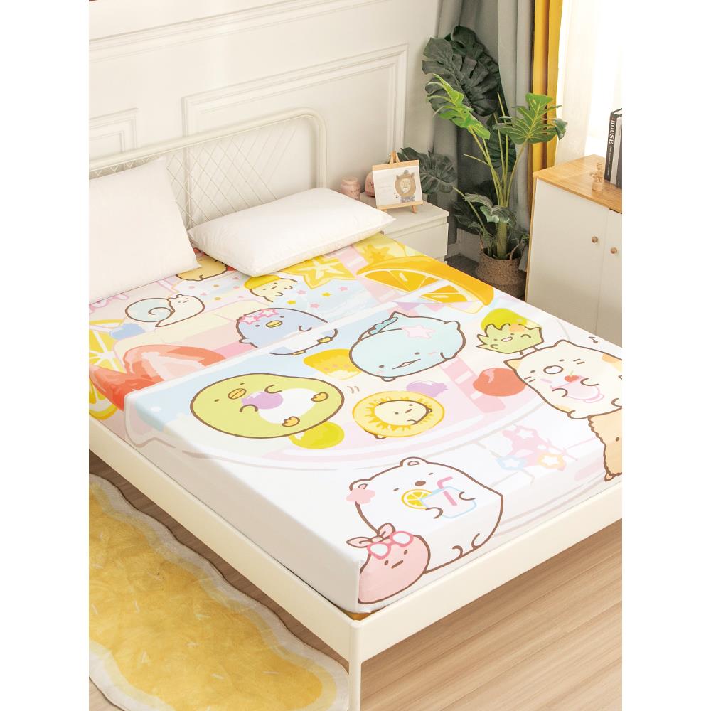 亲肤磨毛床笠款单件儿童卡通可爱生物床单全包床罩防尘床垫保护罩