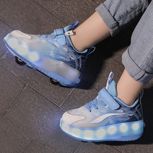 儿童暴走鞋女童2026新款冬季闪灯溜冰鞋男童平滑鞋小学生轮滑鞋子