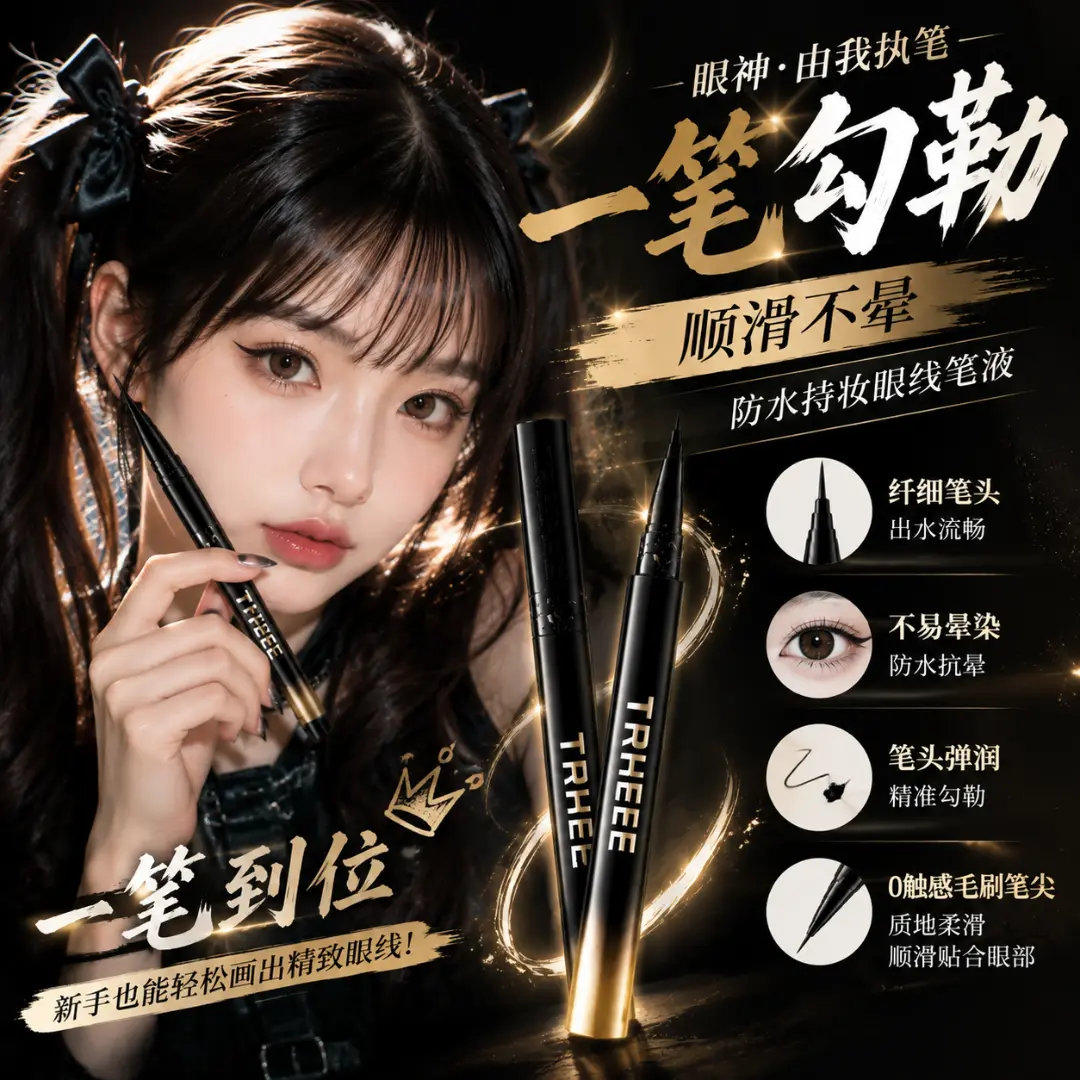 TRHEEE防水持妆眼线笔液顺滑流畅