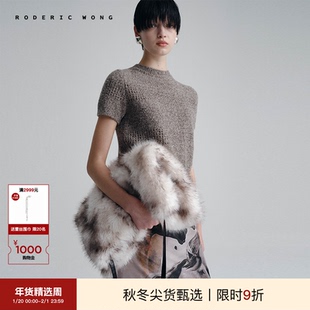 RODERIC WONG2025秋冬复古简约立领圈圈纱短上衣高级感穿搭女