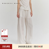 RODERIC 高智淡人风 松弛百搭亚麻条纹摺裥休闲裤 WONG2026春季 新款