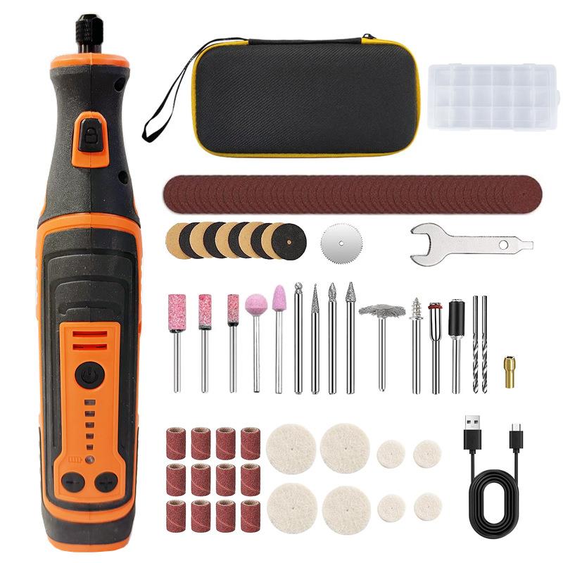 跨境USB充电迷你磨床8V锂电池调速微型电钻无线雕刻机抛光修甲机