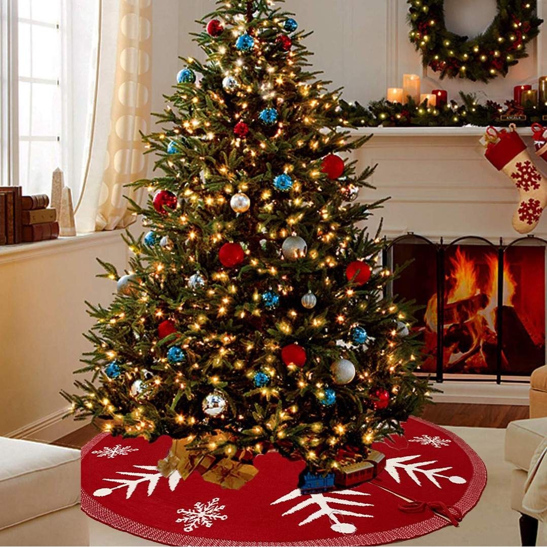 新款圣诞节装饰用品家庭圣诞树树裙圣诞树垫晴伦针织雪花圣诞树裙,自行车/骑行装备/零配件,更多零件/配件,淘宝优惠券,粉丝福利购,淘宝优惠卷