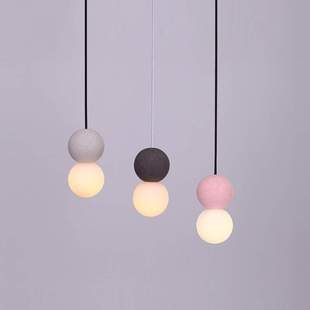 复古工业风灯具餐厅咖啡馆现代简约吧台灯网红北欧床头水泥小吊灯