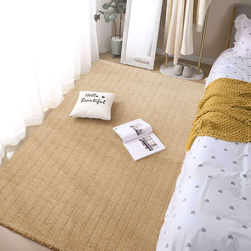 卧室床边毯日式简约仿兔绒家用毛绒客厅茶几垫飘窗垫防滑脚垫家居