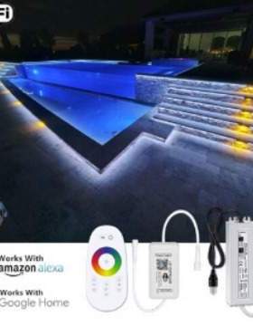 12V电源SMD505060LED防水套管RGBW套装带音乐传感器音乐律动灯带