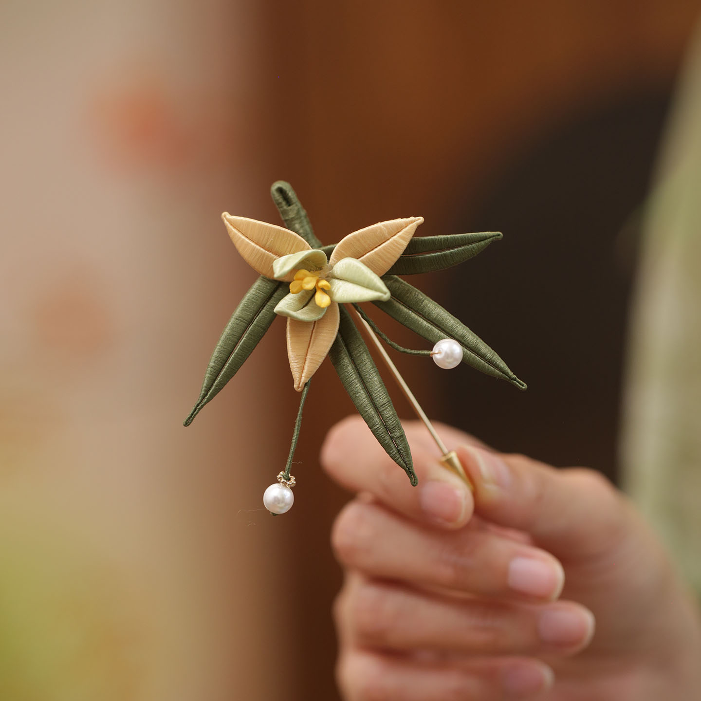 古风非遗缠花朵胸针旗袍装饰压襟