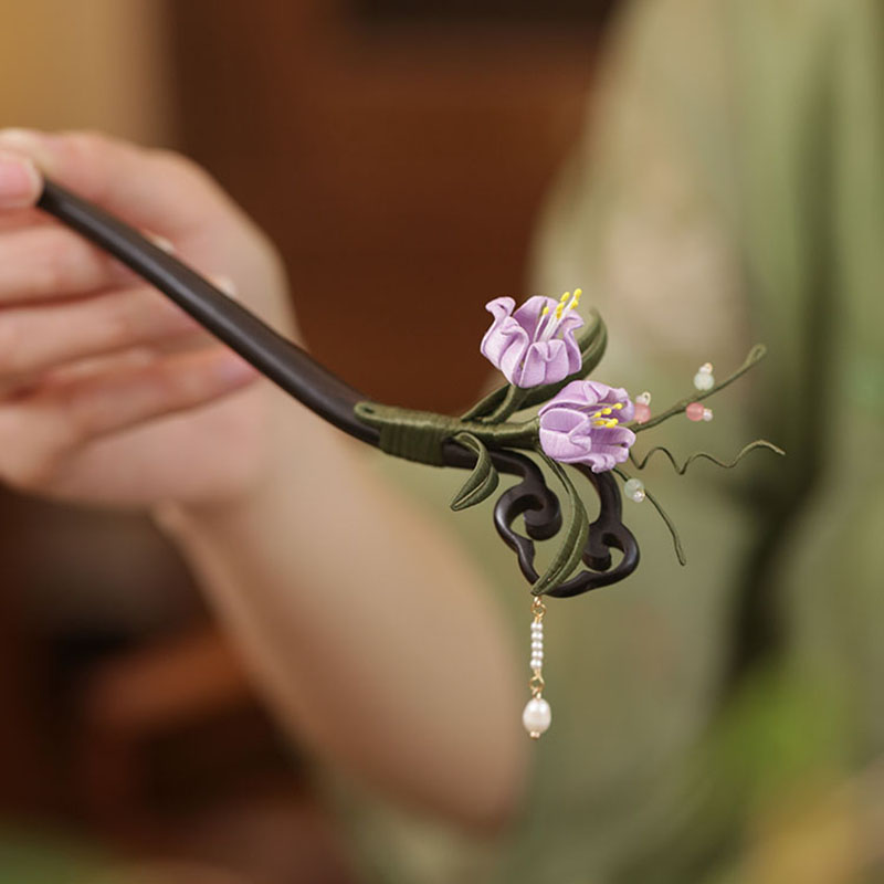 古风手工缠花铃兰花步摇簪子旗袍