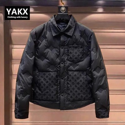 高端欧货轻薄羽绒服男士冬季2025新款潮牌冬装鸭绒衬衫领外套男款