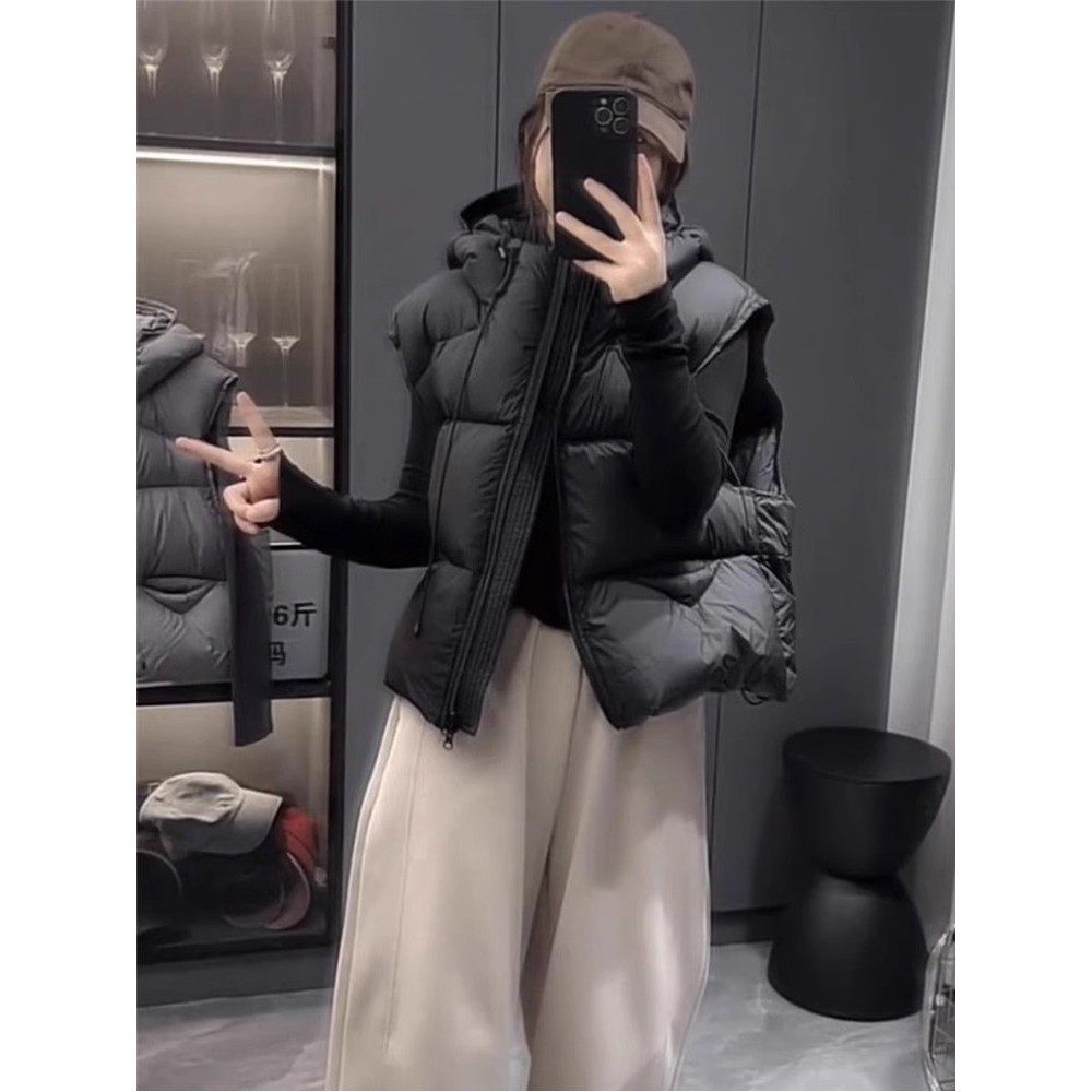 欧洲站连帽羽绒马甲女短款2025年春秋冬季新款高级感背心外套大码,女装/女士精品,马夹,淘宝优惠券,粉丝福利购,淘宝优惠卷
