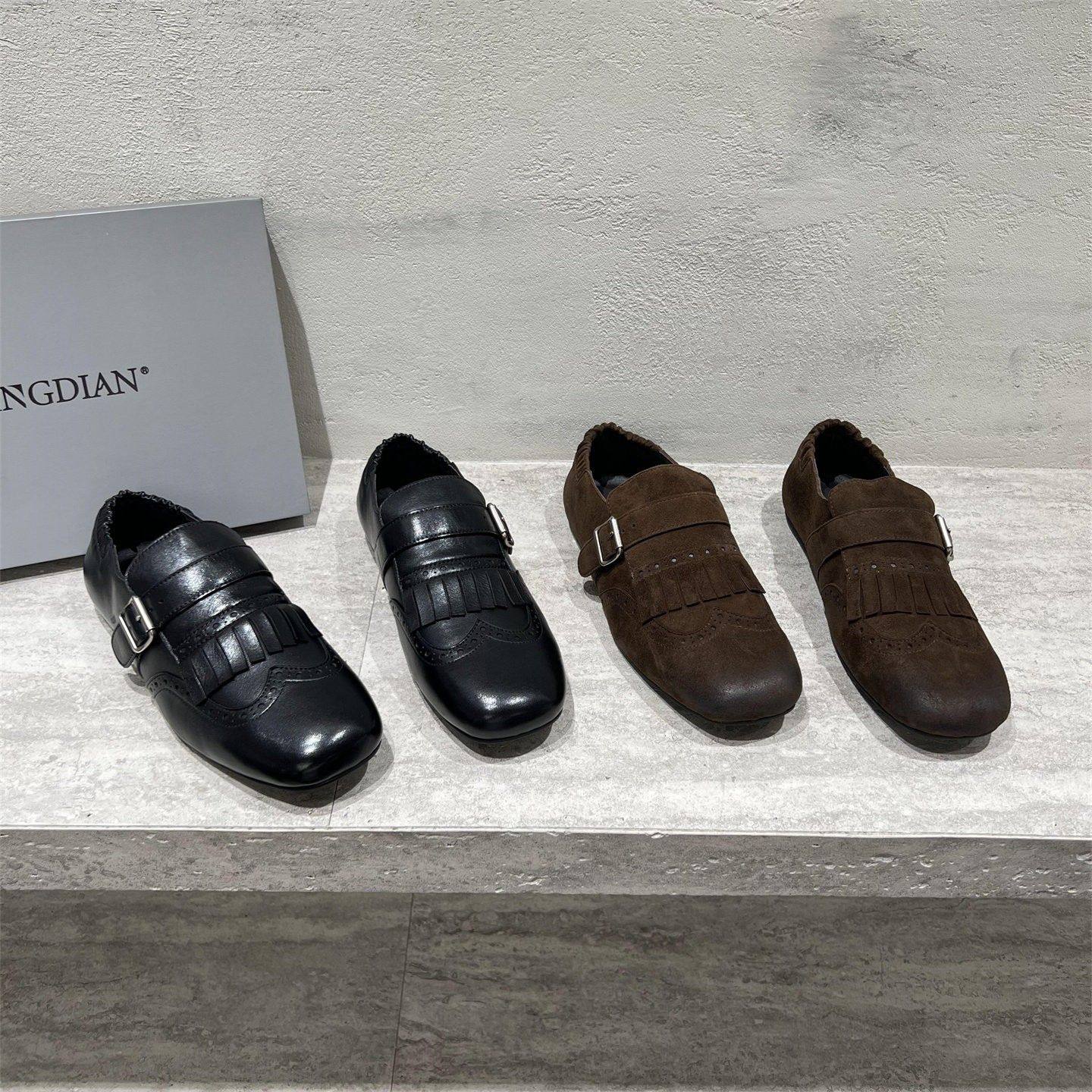 欧洲站女鞋2025秋新款欧货真皮流苏平底扣带英伦风乐福鞋玛丽珍鞋,女鞋,玛丽珍鞋,淘宝优惠券,粉丝福利购,淘宝优惠卷