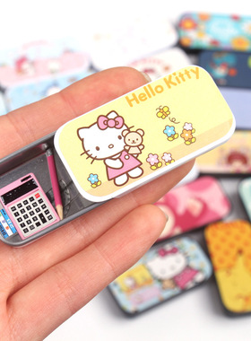 微缩仿真文具盒三丽鸥铅笔盒Dollhouse娃娃屋学习场景小摆件模型