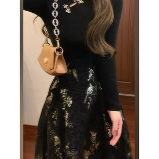 XZOXZO2025秋冬新款新中式国风套装覆古气质毛衣马面半身裙两件套