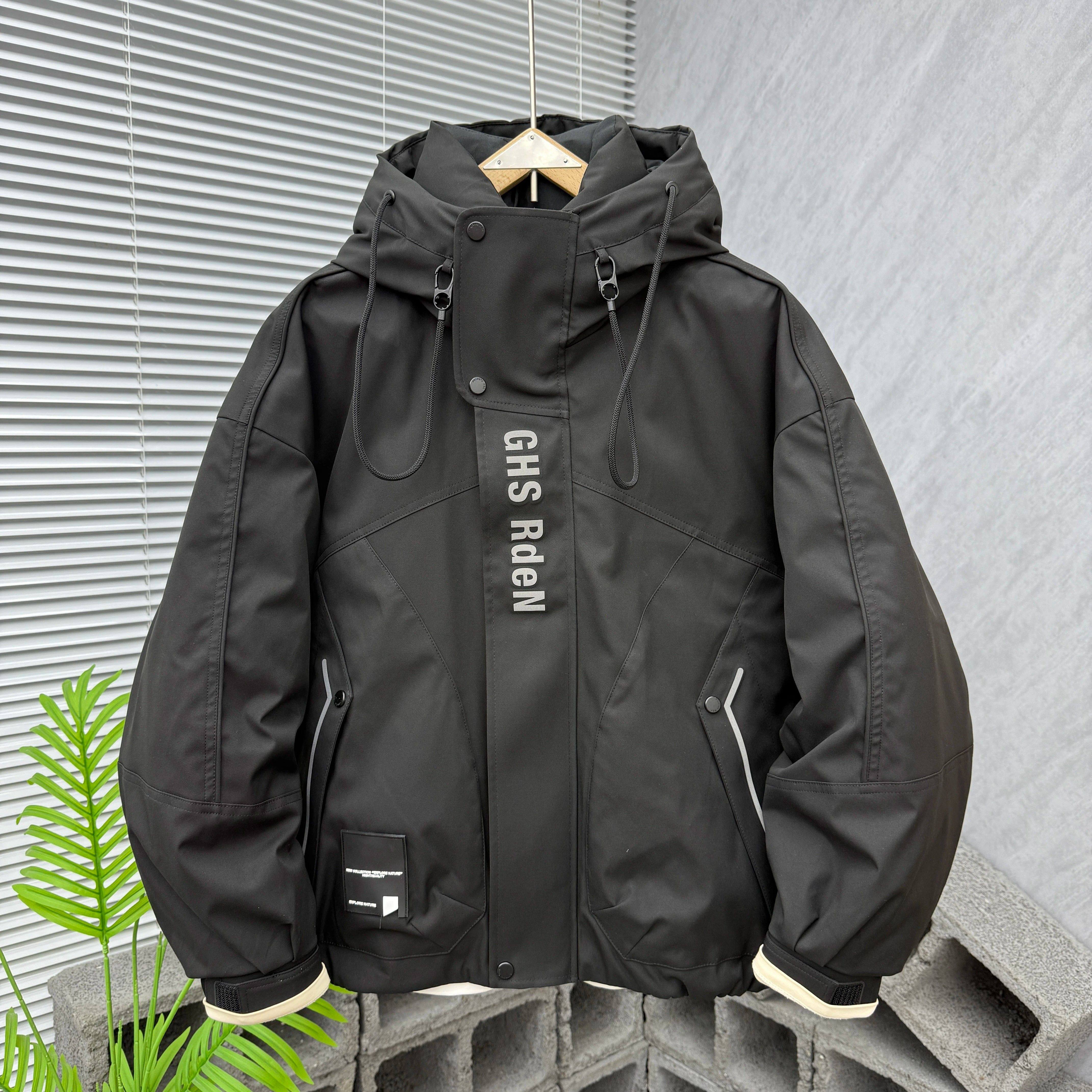 Madness Mdns Wruei户外工装白鸭绒连帽羽绒服加厚保暖冲锋衣外套