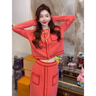 半身裙子超好看小洋装 2025洋气减龄网红针织衫 套裙 新款 欧洲站秋装