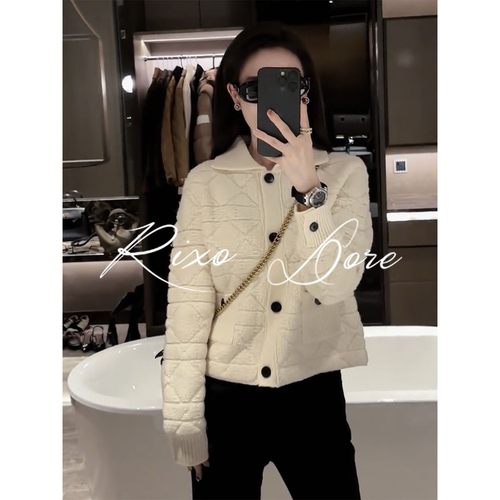 RIXO DORE法式秋冬新款高级翻领格纹小香风外套覆古休闲百搭上衣