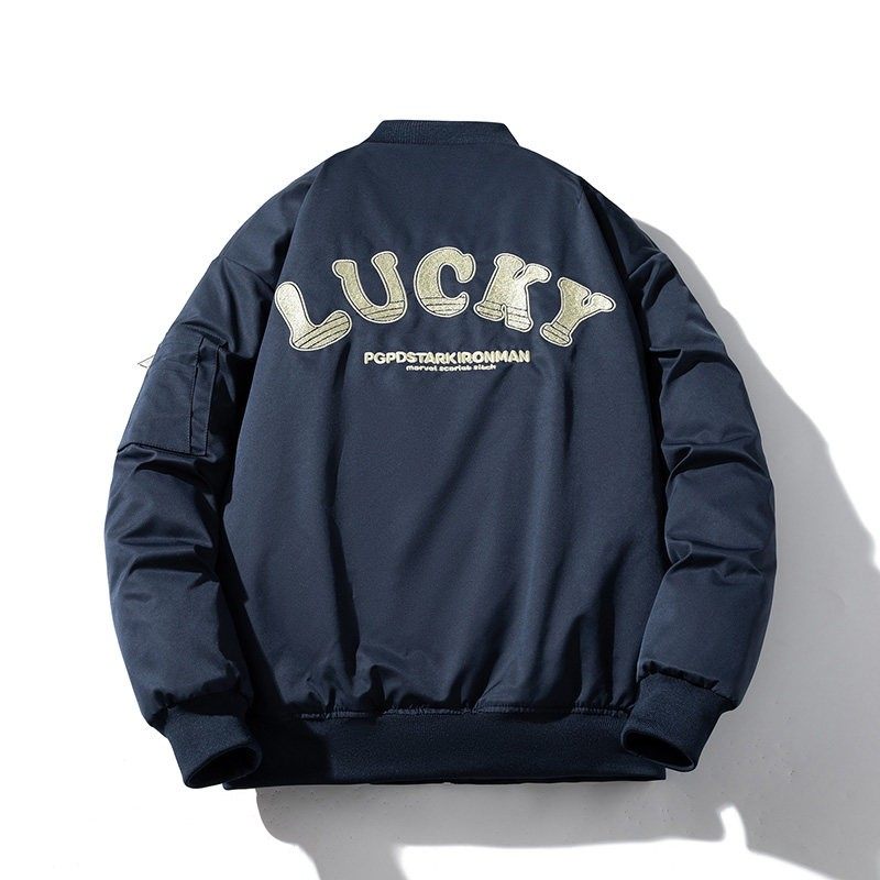 MUSONMU美式飞行员夹克男女秋冬季加厚外套棉衣工装刺绣棒球棉服