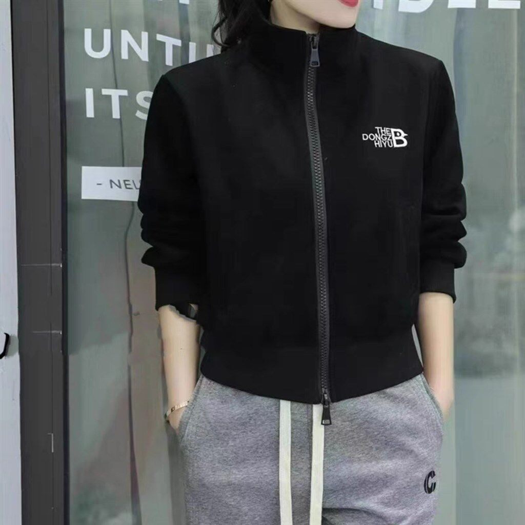 潮牌时尚短外套女2024年春秋新款韩版休闲百搭棒球服显瘦夹克上衣,女装/女士精品,短外套,淘宝优惠券,粉丝福利购,淘宝优惠卷