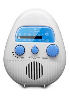 SY-900新款收音机带挂绳便携式5级防水浴室AM FM迷你水滴形收音机