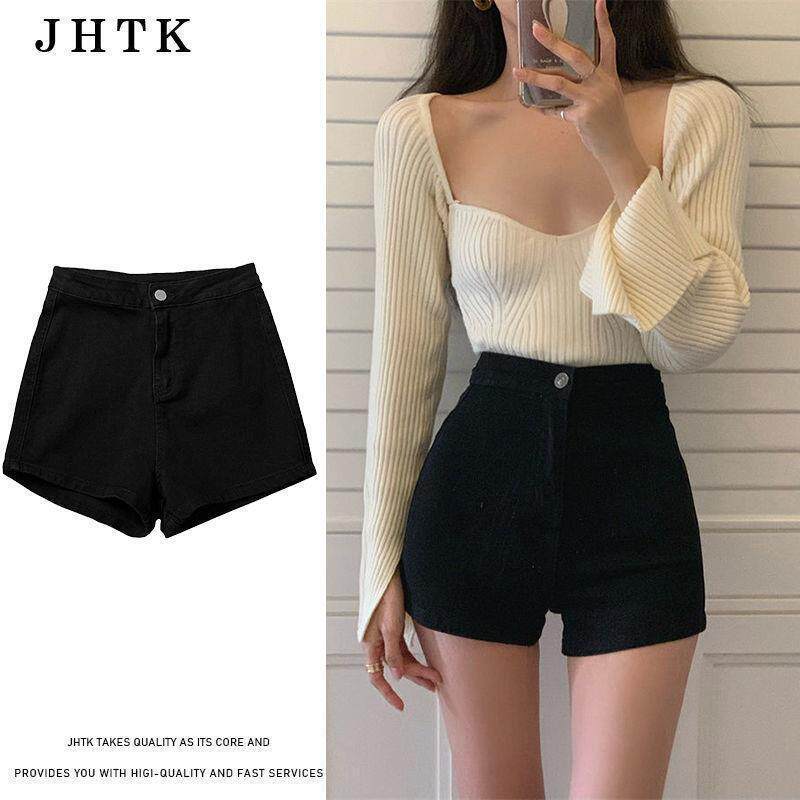 2024新款包臀显瘦设计感辣妹牛仔短裤女夏季修身外穿百搭复古潮流