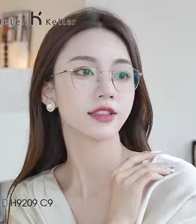 海伦凯勒近视镜框女方圆脸适合的眼镜男小框高度数配防蓝光镜9209