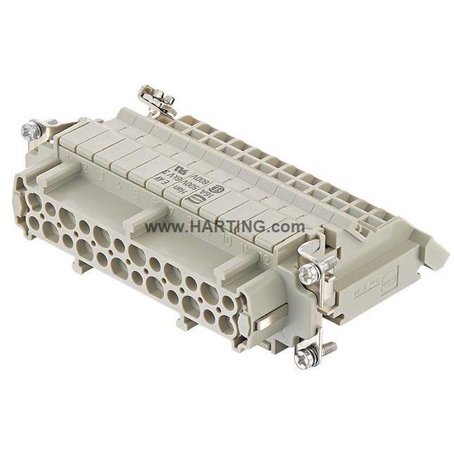 HRTING浩亭DZQ40902472516A00V24芯左A侧螺钉接线母插5芯