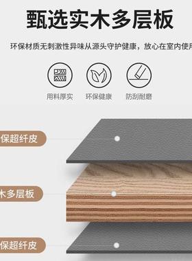 意式木极简设CMH计师岩板床头柜实轻奢皮艺床边边柜寂诧风简约现