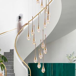 代别墅楼梯间吊灯水晶式复楼层现简约l741oft公楼中楼中空客寓厅