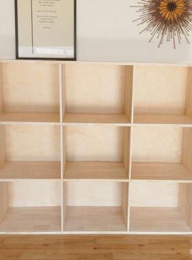 实木宫自由组合格子柜收纳EDZ柜储物柜九格小木柜落地小架书书柜