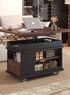 客柜厅降茶几移动边JEE几推升车小户型家体用多功能置物架一边储