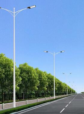 0QJM户外市电双臂路灯1米路8米6米热镀锌灯杆公路10WLED厂家直0发