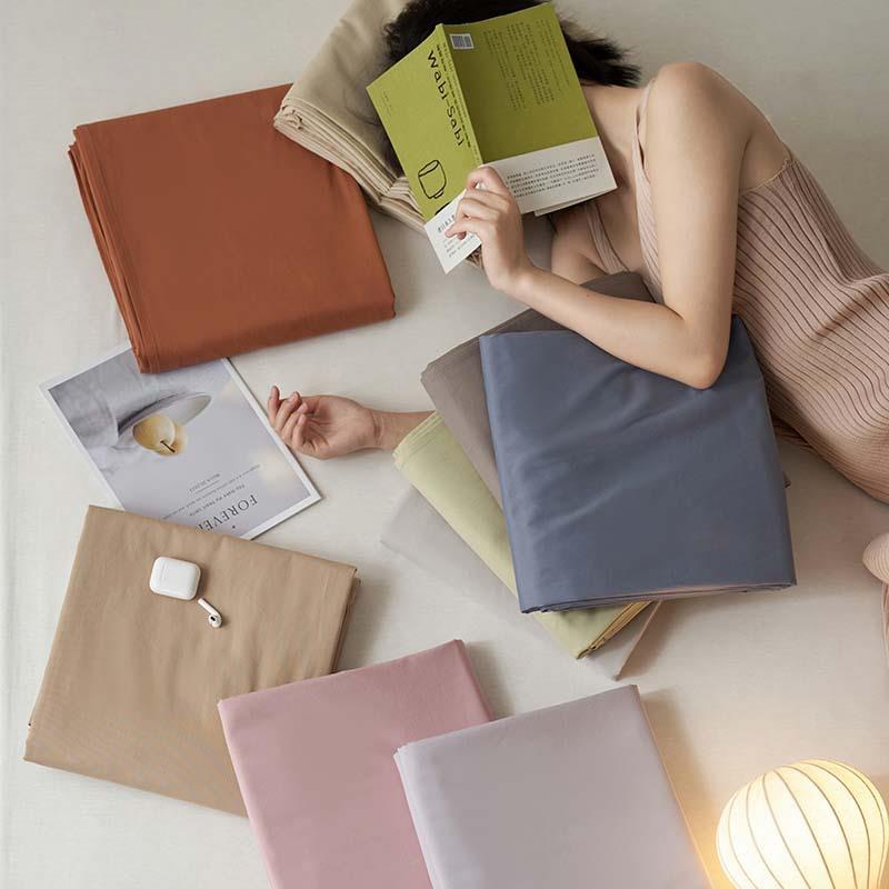 屿川优选丨纯棉磨毛00支纯A类色简1约床单家用全秋JCZY冬加厚被棉