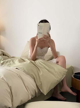 10FIV0支A类套全棉拼色陶瓷磨床毛四件套简绒约纯棉单被长棉床上