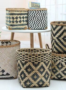 J6D套越南竹编花盆筐F756SHS7花篮子植篮物装饰花器A草编藤编外编