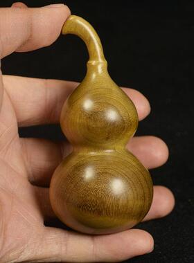 金丝楠木捻雕葫芦F76J65HT乌木身随手把件男文手汽车玩挂件创意手