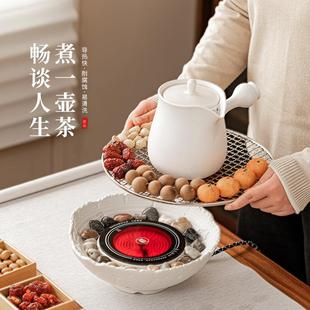 围炉煮茶家用室内烤火炉全套罐罐煮茶壶茶具套装 冬季 电陶炉煮茶器