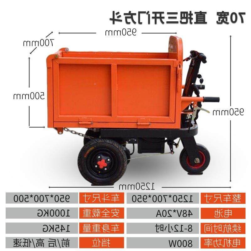 建筑工地电动车车手推车养灰斗车拉砖上料平板搬运车殖拉HQQ粪翻