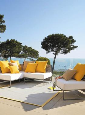 合VAE金露藤编沙发户外别铝墅酒店台民宿售楼处阳花园天外摆沙发