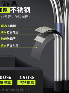 轻奢厚不锈钢凳子可叠放子餐加简厅椅子家用VWX现代约圆凳凳矮凳