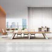 高档司公大型会议桌桌简约现长代咨询客服室办公桌椅组合商务洽谈