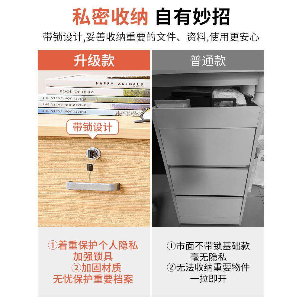 办公侧室件柜带锁储物柜子资料收下纳文柜桌边柜矮柜打印85641机