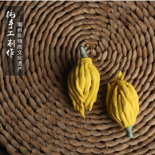 潮州工艺品佛手h柑纯手工制作手捏陶瓷摆件五指香橼五指柑仿真摆