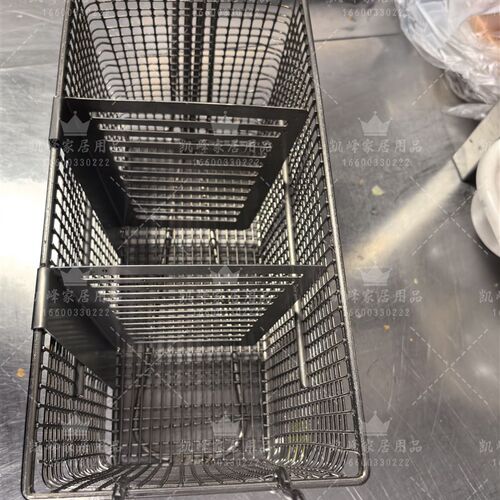 快餐店用薯条炸篮移动分隔板提升烹D炸效率304不锈钢可接触食品