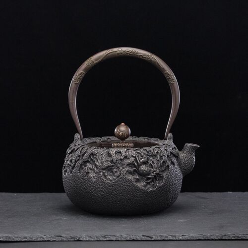中式失蜡法手工铸m铁茶壶 1L以上炭火煮水老铁壶茶室用